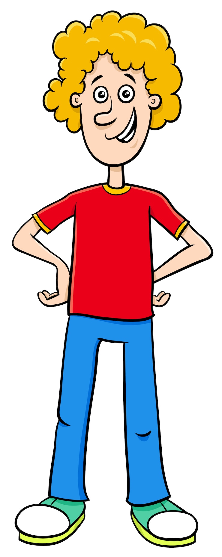 Vetor ilustração dos desenhos animados do personagem adolescente rapaz