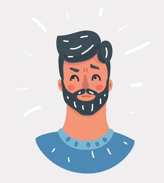 Vetor ilustração dos desenhos animados do retrato do homem rindo