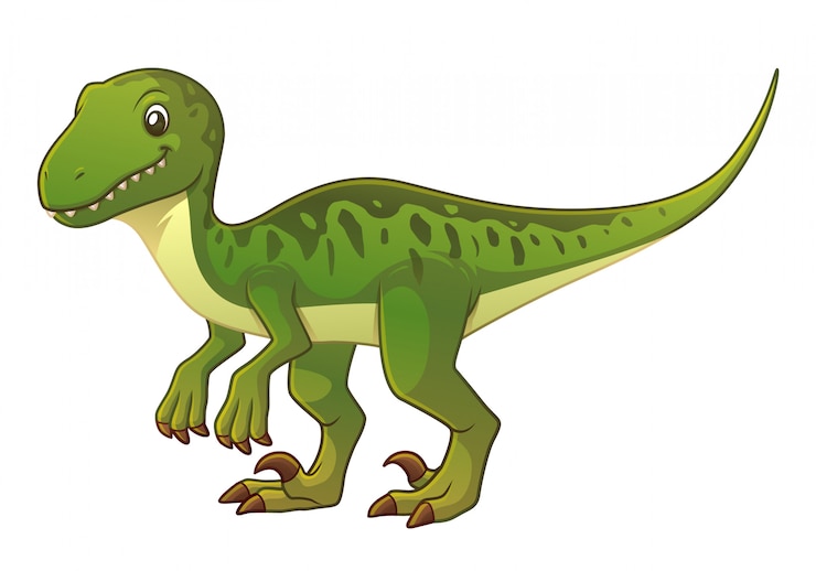 Vetor ilustração dos desenhos animados do velociraptor