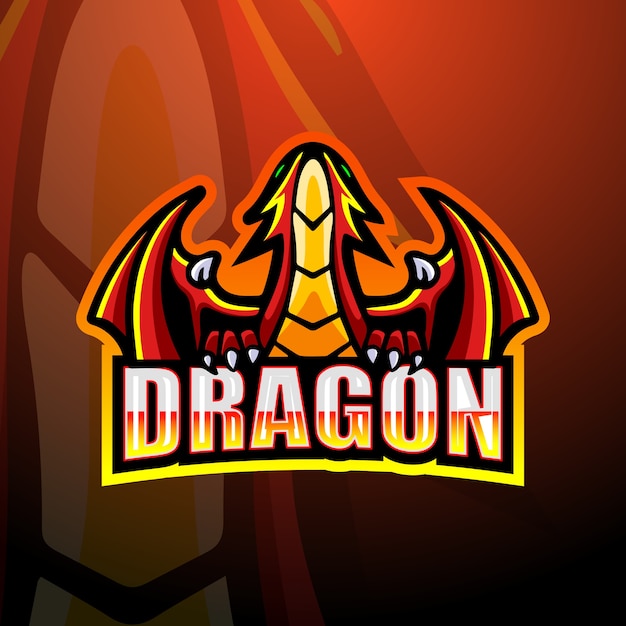 Ilustração dragon mascot esport