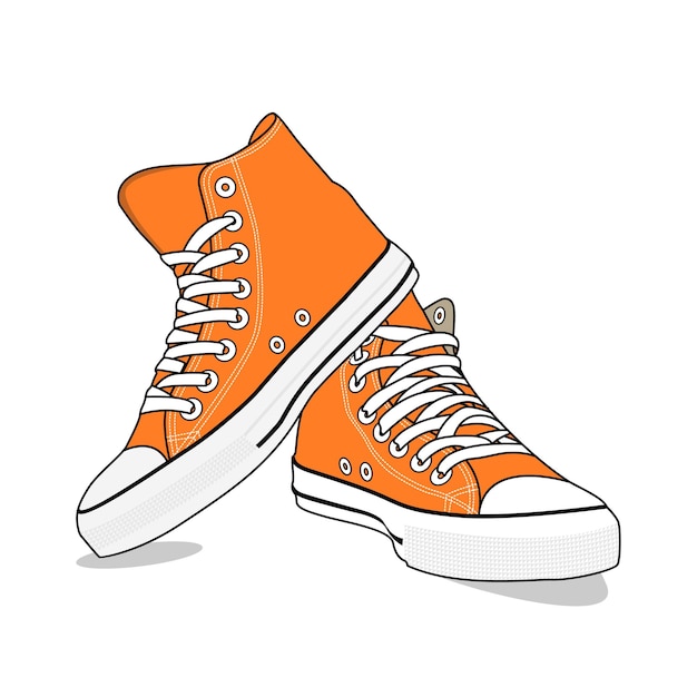 Ilustração e imagem vetorial de sapatos converse hight