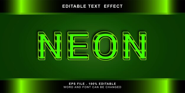 Ilustração editável de efeito de texto neon