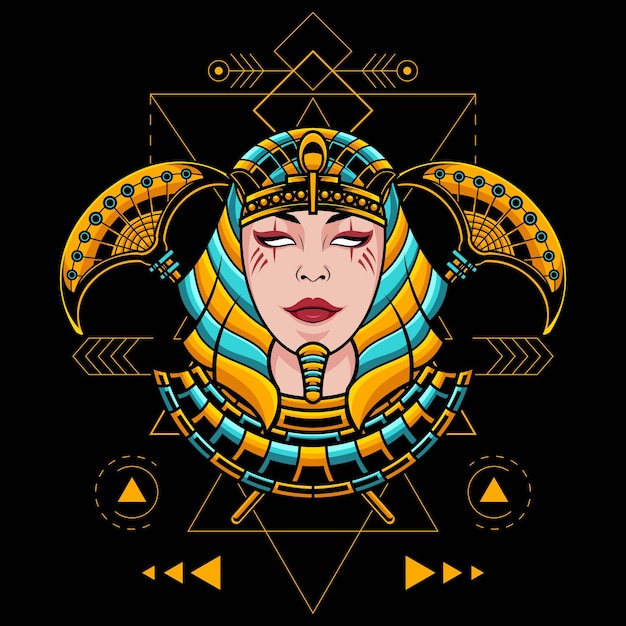 Vetor ilustração egípcia de garota anubis