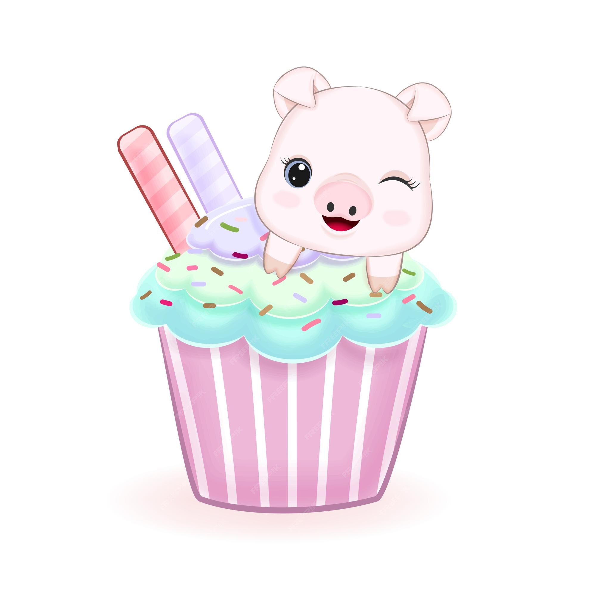 Desenho de Cupcake fofinho pintado e colorido por Usuário não