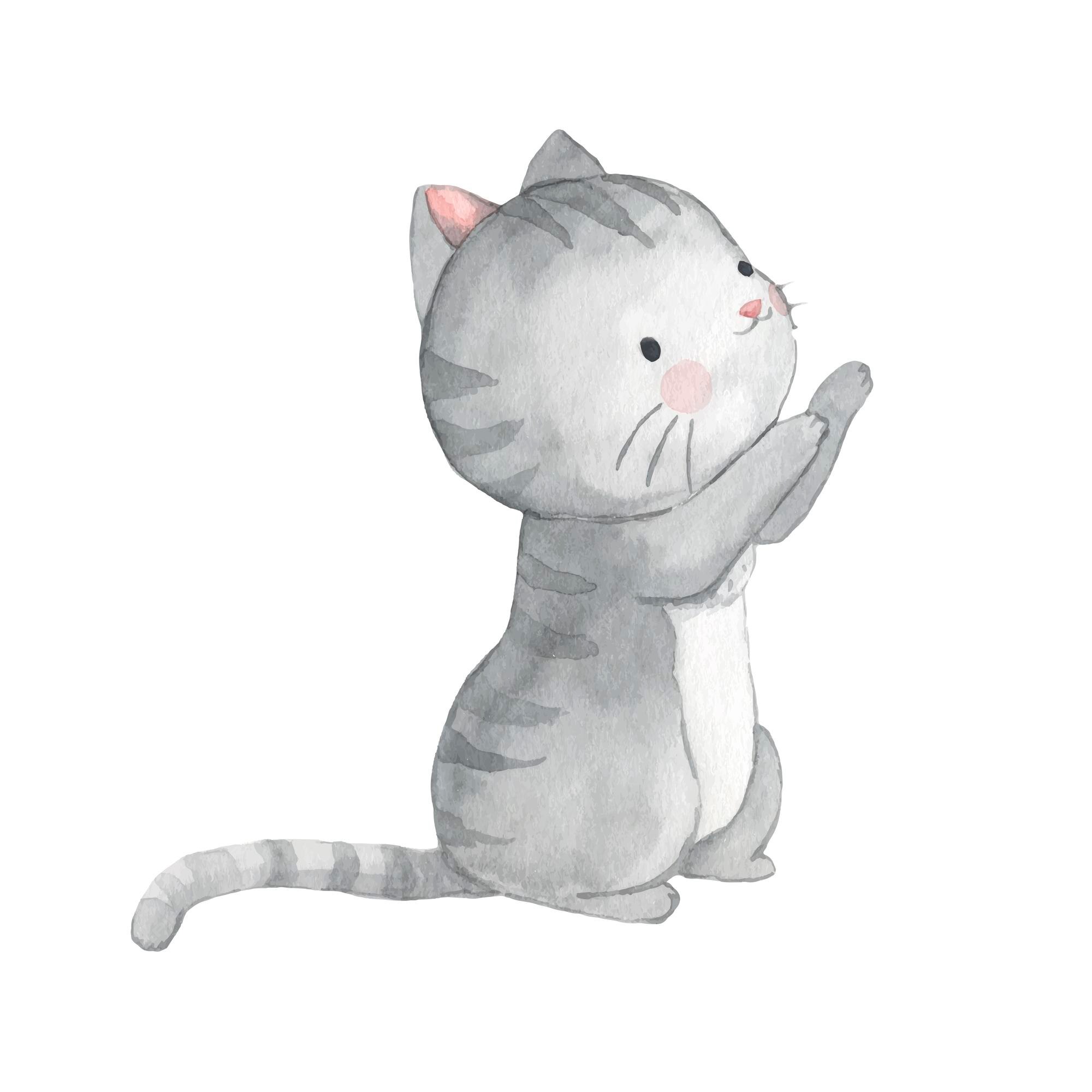 Gato Em Aquarela PNG Images, Vetores E Arquivos PSD