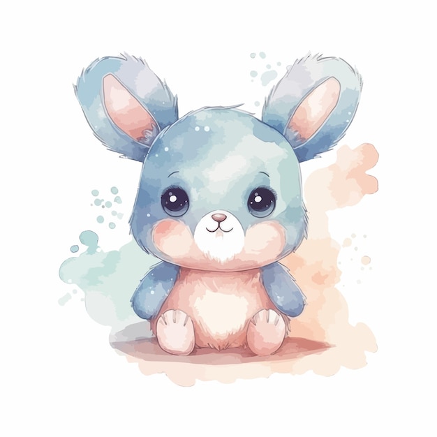 Ilustração em aquarela de urso bebê de desenho animado fofo