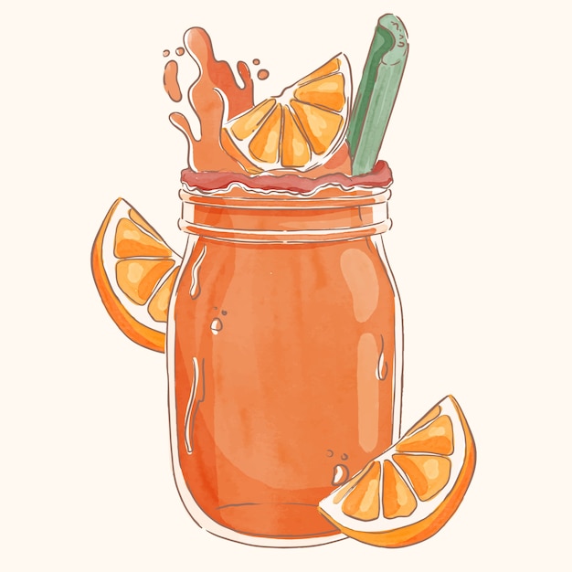 Ilustração em aquarela deliciosa michelada