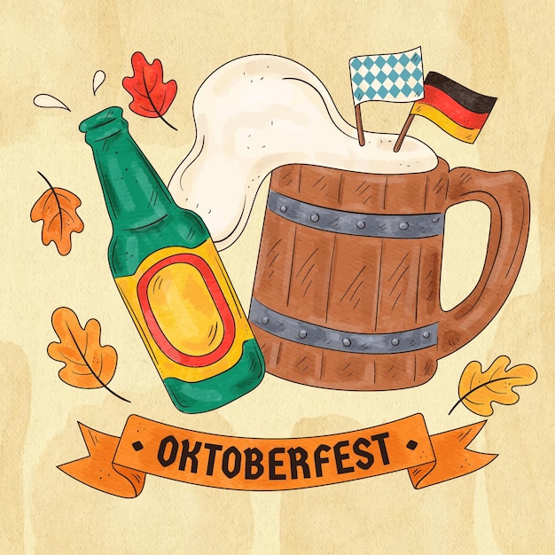 Ilustração em aquarela do Oktoberfest