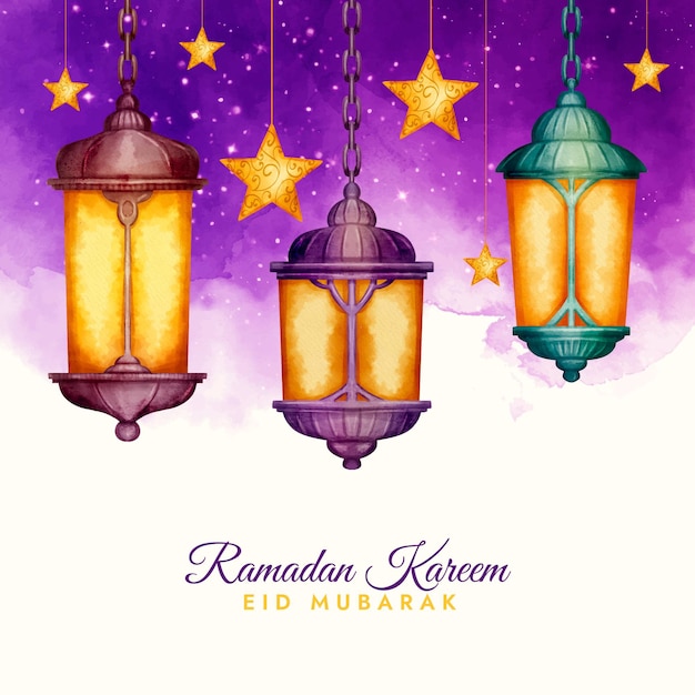 Ilustração em aquarela ramadan kareem