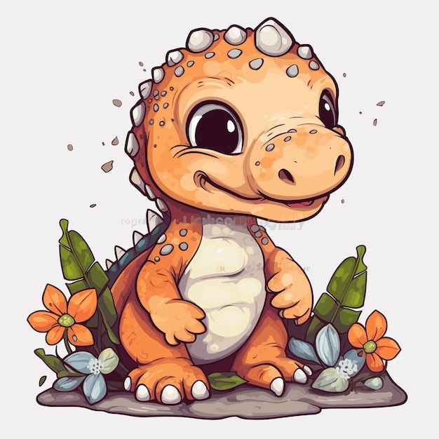 Vetor ilustração em aquarela vetorial de um trex