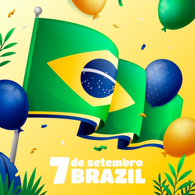 Vetor ilustração em gradiente para a celebração do dia da independência do brasil