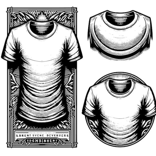 Vetor ilustração em preto e branco de uma camiseta branca