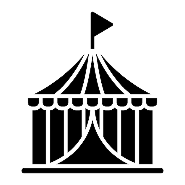 Ilustração em preto sólido de glifo de circo