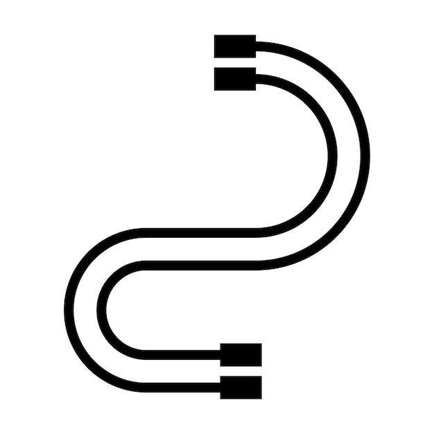 Ilustração em preto sólido de wires glyph