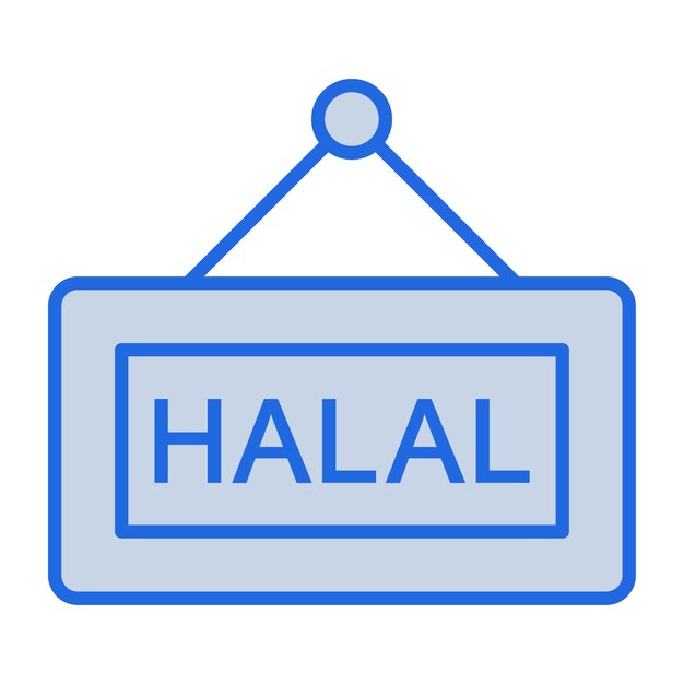 Vetor ilustração em tons azuis halal