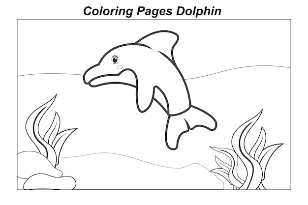 Ilustração em um desenho animado desenhos para colorir animais marinhos selvagens