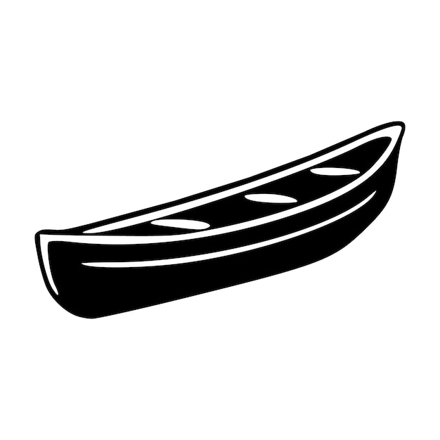 Ilustração em vetor 3d monocromática de silhueta de barco