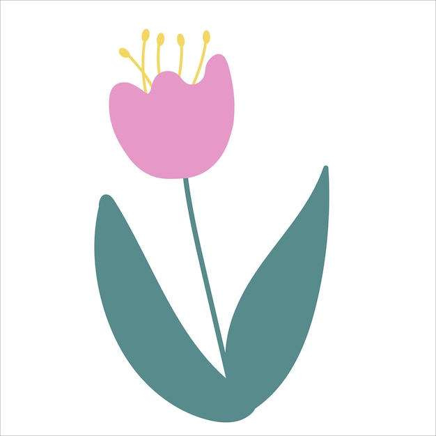 Ilustração em vetor abstrato de tulipa rosa