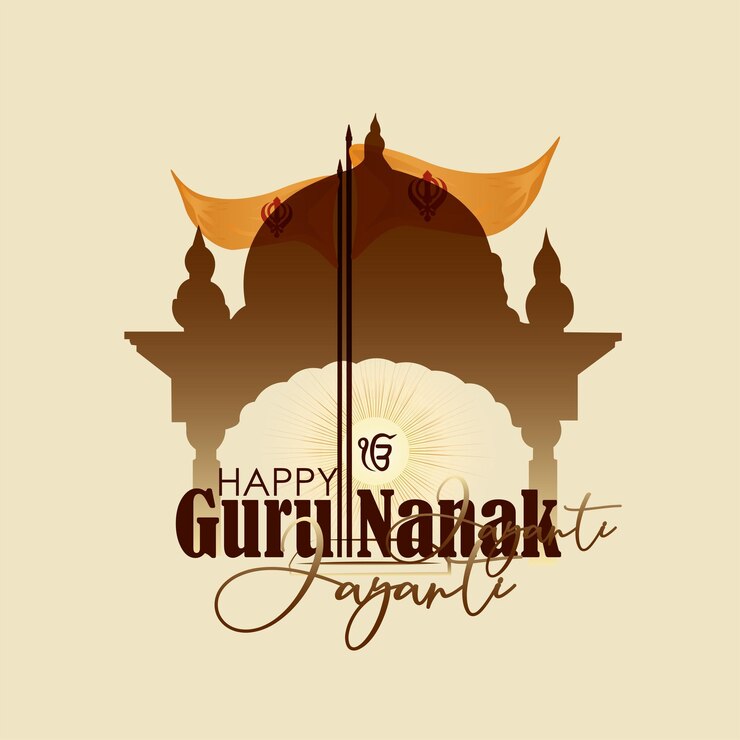 Ilustração em vetor abstrato feliz guru nanak jayanti.