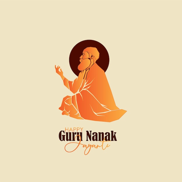 Vetor ilustração em vetor abstrato feliz guru nanak jayanti.