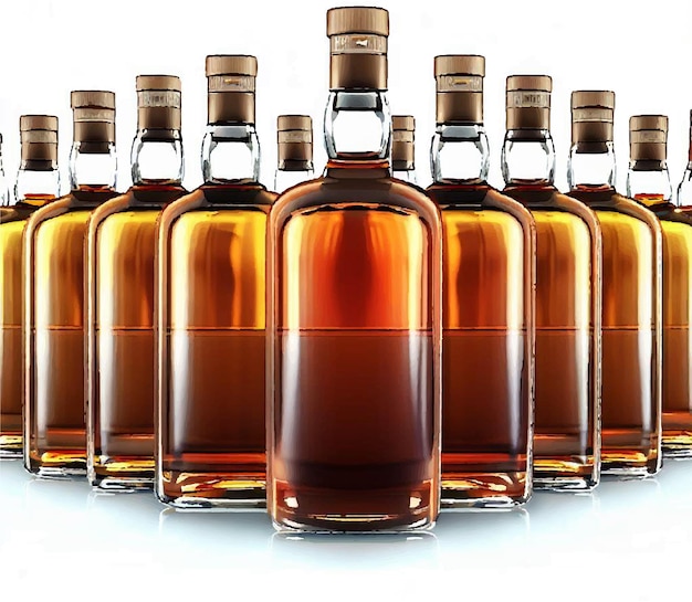 ilustração em vetor álcool uísque conhaque garrafa vidro alcoólico