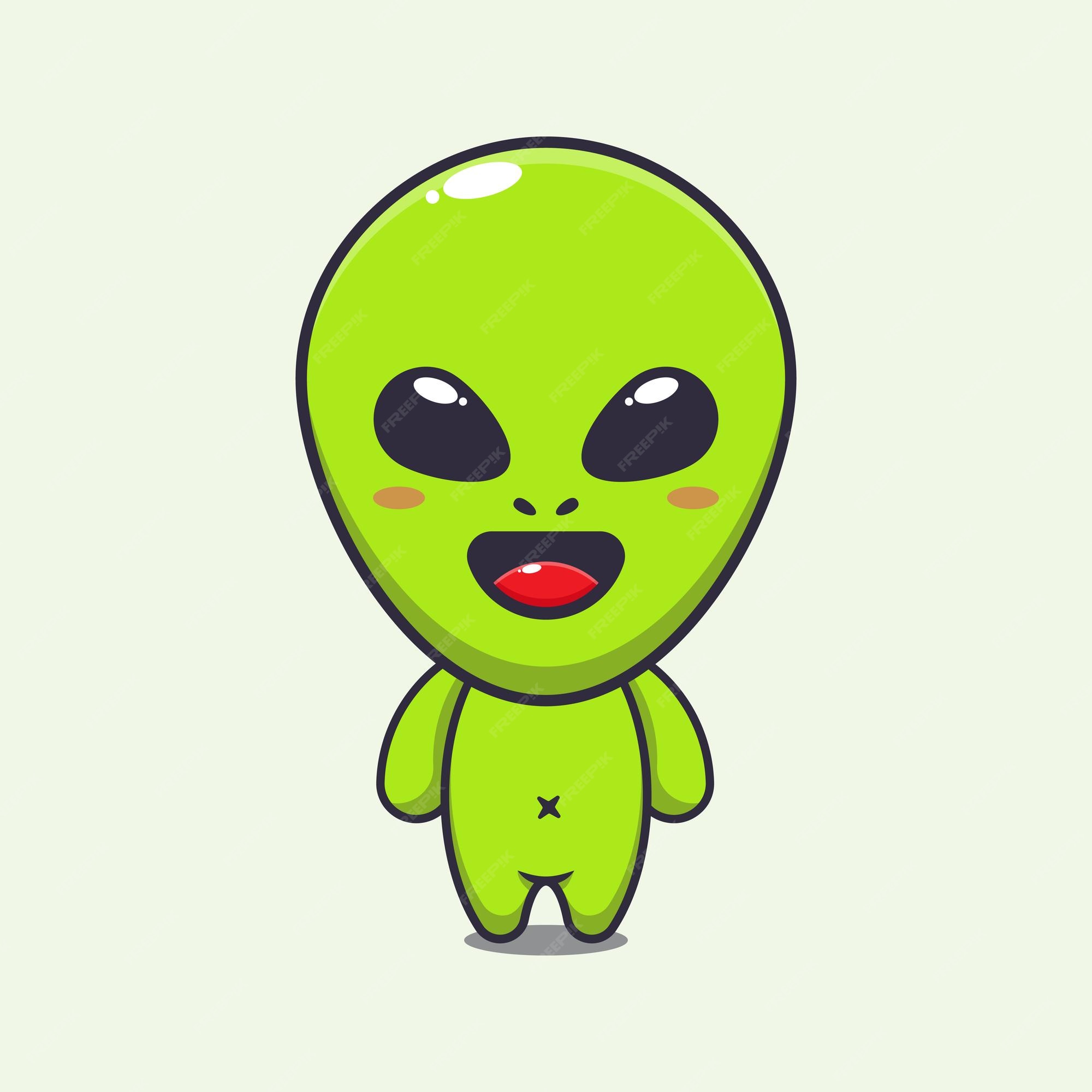 desenho de personagem de mascote alienígena fofo 3809251 Vetor no Vecteezy