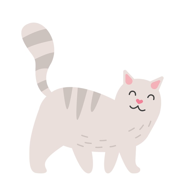 Ilustração em vetor animal gato dos desenhos animados