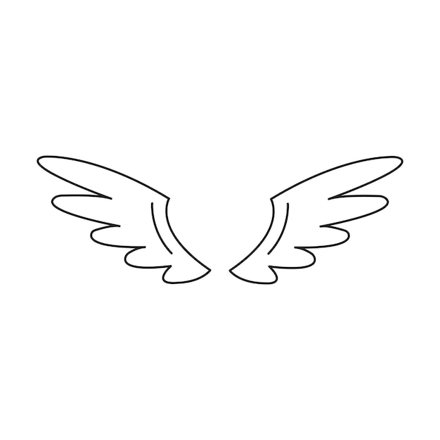 Vetor ilustração em vetor asas de anjo isolada no fundo branco.