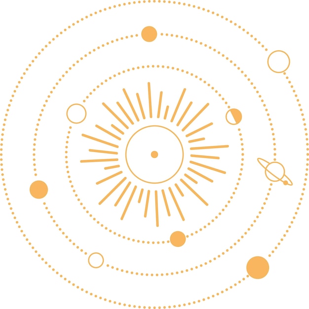 Vetor ilustração em vetor astrologia svg. sublimação de astronomia do universo com fases da lua e planetas