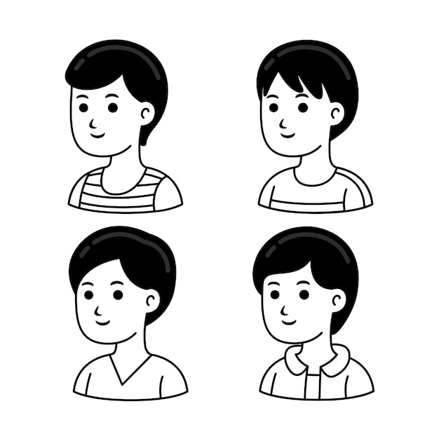 ilustração em vetor avatar jovem