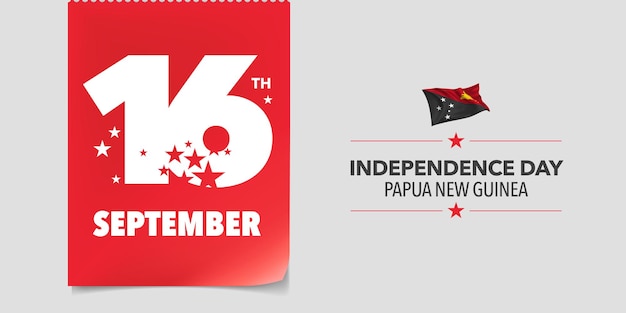 Ilustração em vetor bandeira cartão dia da independência de papua nova guiné