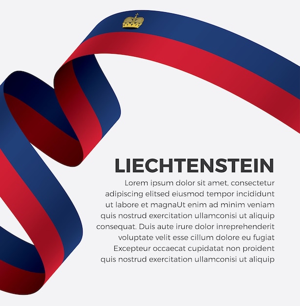 Ilustração em vetor bandeira fita de liechtenstein em um fundo branco.