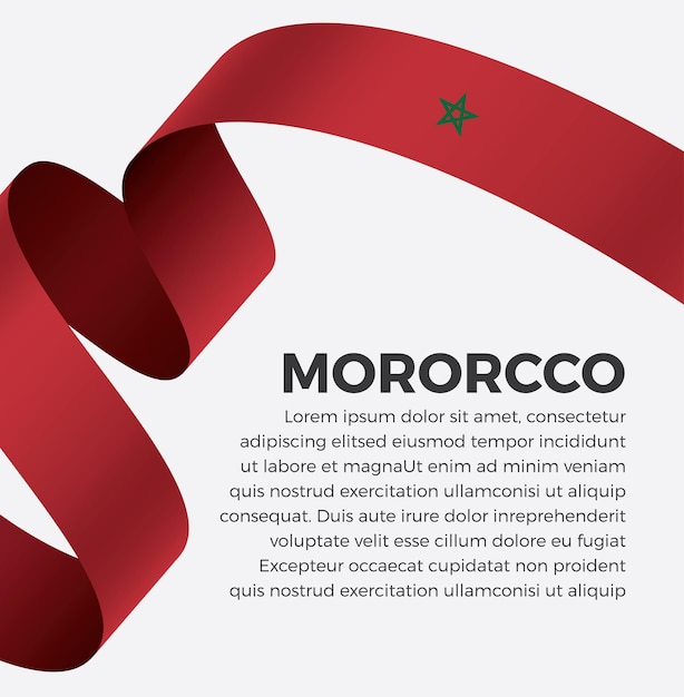 Ilustração em vetor bandeira fita Marrocos em um fundo branco Premium Vector