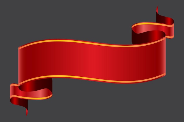 Ilustração em vetor banner elegante fita vermelha.