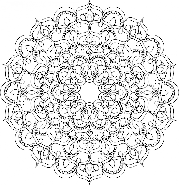 Ilustração em vetor bonito ornamentado mandala vintage