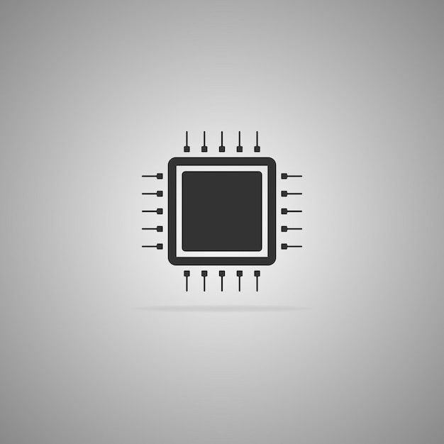 Ilustração em vetor branco preto cpu_icon