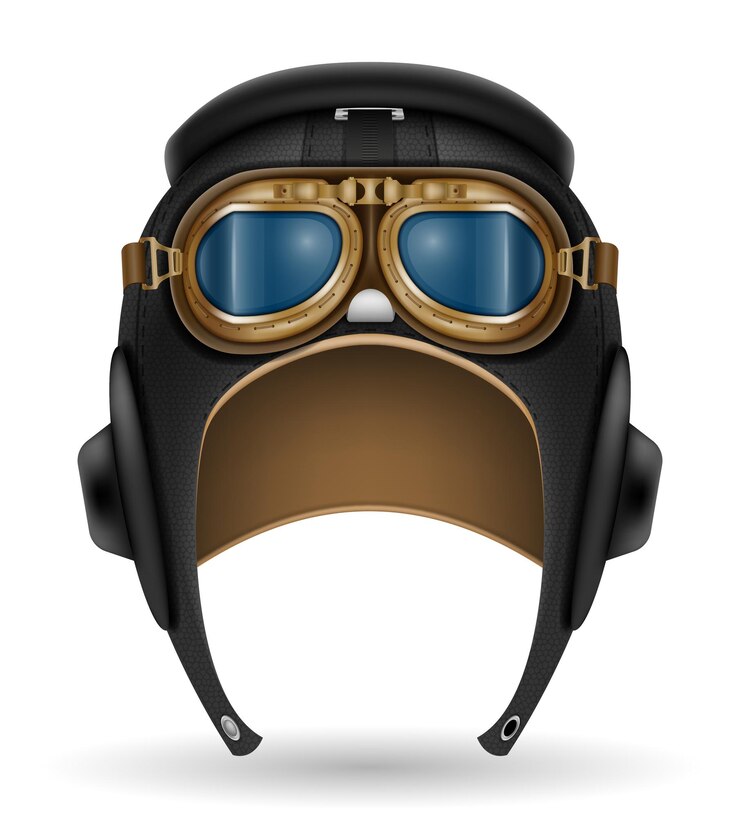 Vetor ilustração em vetor capacete piloto estilo retrô