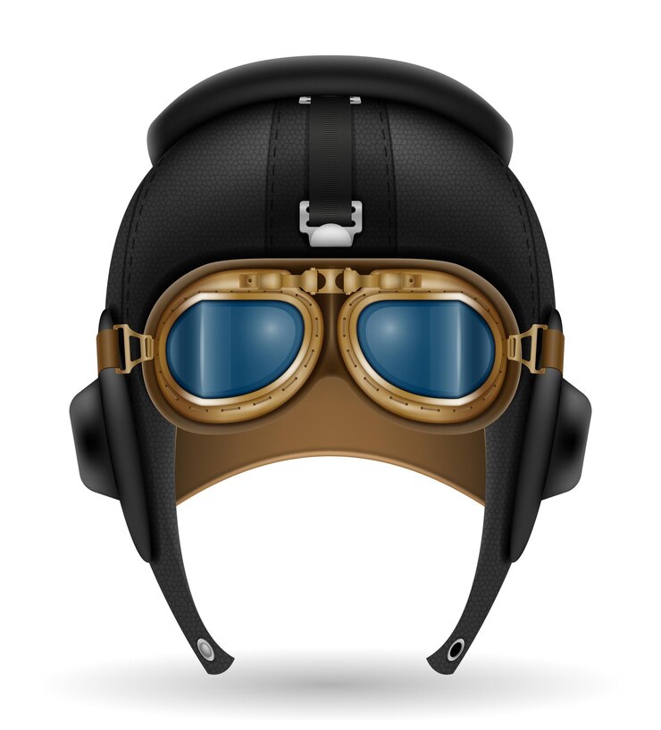 Vetor ilustração em vetor capacete piloto estilo retrô
