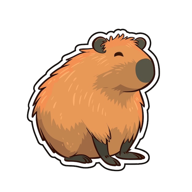 Vetor ilustração em vetor capivara bonito dos desenhos animados vetor animal isolado design plano