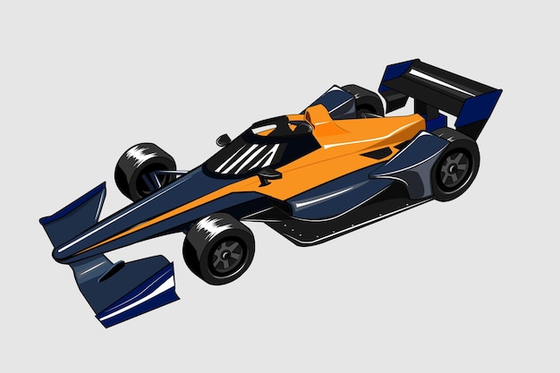 Ilustração em vetor carro Indy em alta velocidade F1 Racing F1 Sports Car