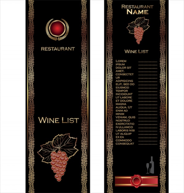 Ilustração em vetor cartão vinho
