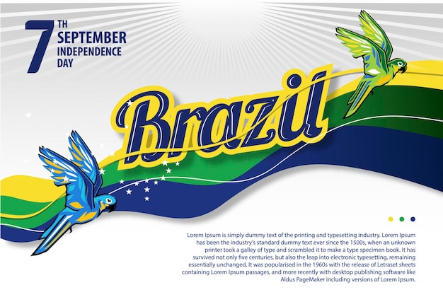 Ilustração em vetor celebração do dia da independência brasileira