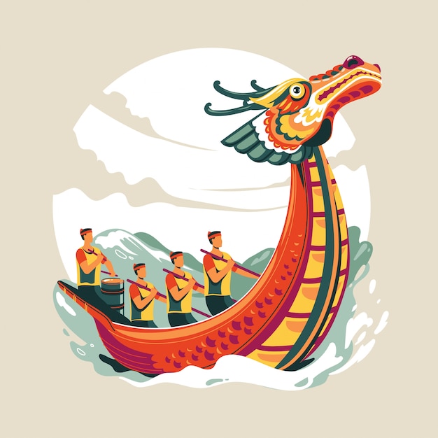 Ilustração em vetor chinês dragon boat festival