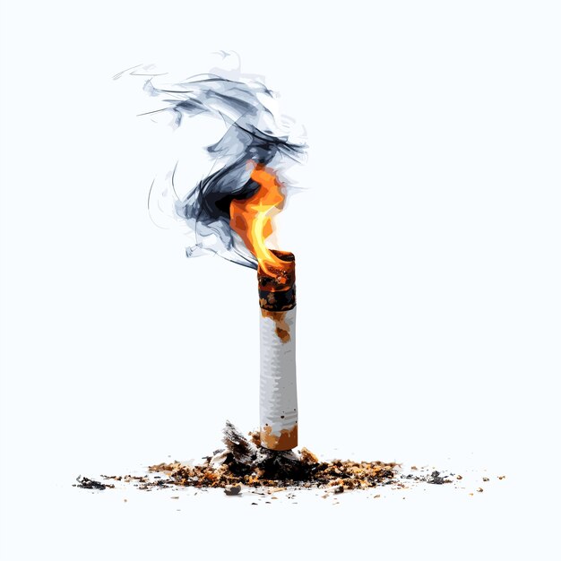 Vetor ilustração em vetor cigarro ardente