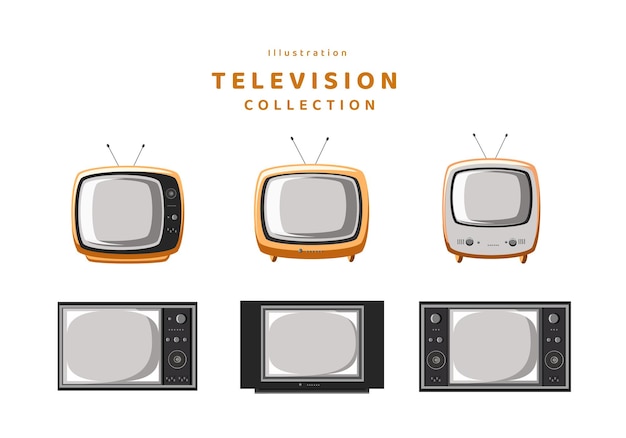 Ilustração em vetor coleção completa de televisão