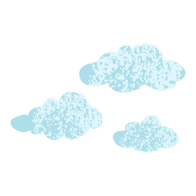 Ilustração em vetor colorida de nuvens isoladas no fundo branco