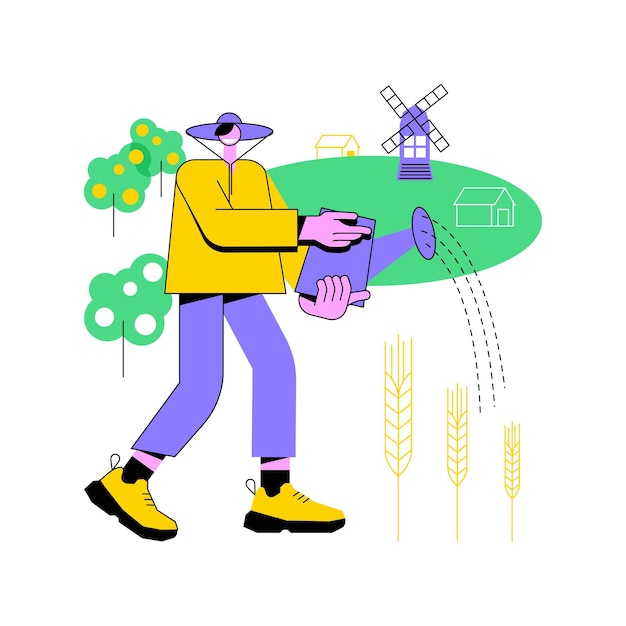 Vetor ilustração em vetor conceito abstrato agricultura sustentável