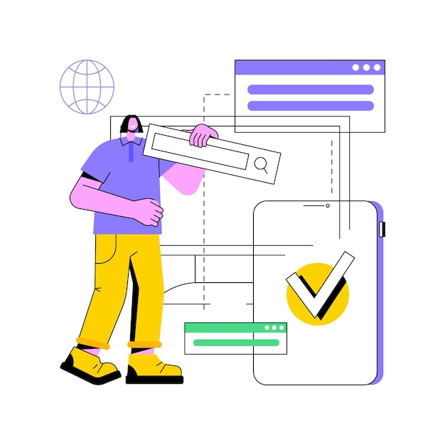 Ilustração em vetor conceito abstrato compatibilidade entre navegadores