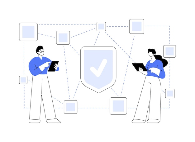 Ilustração em vetor conceito abstrato de aplicativo descentralizado