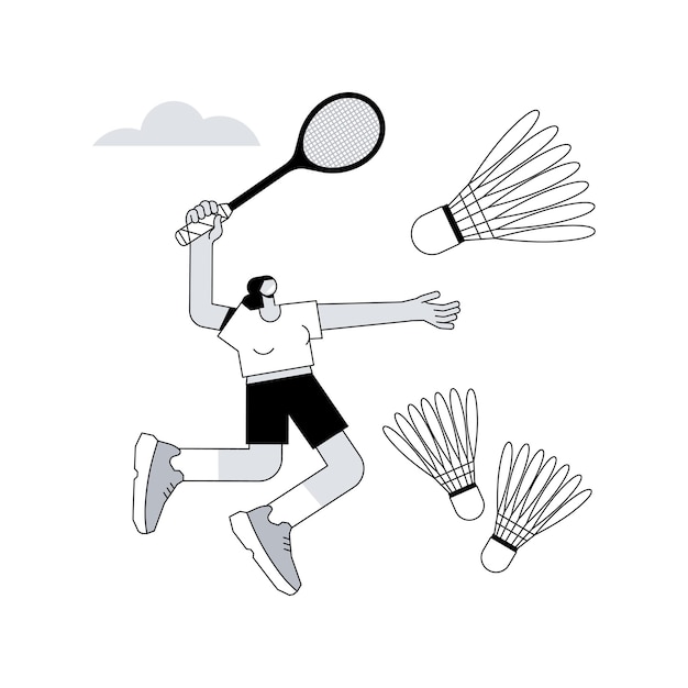 Ilustração em vetor conceito abstrato de badminton